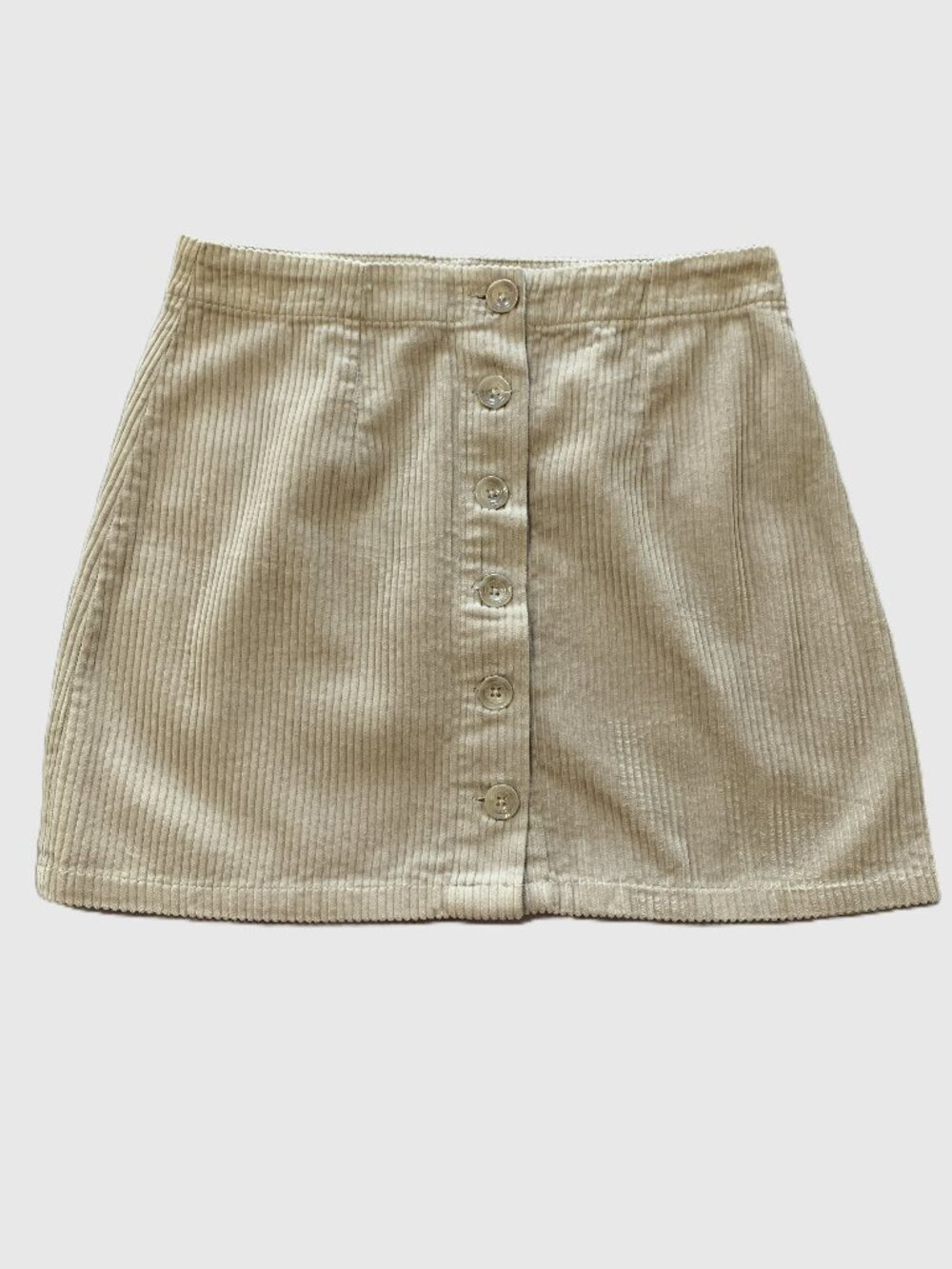 Forever 21 Corduroy Mini Skirt Beige Button Front Lightly Used Size M